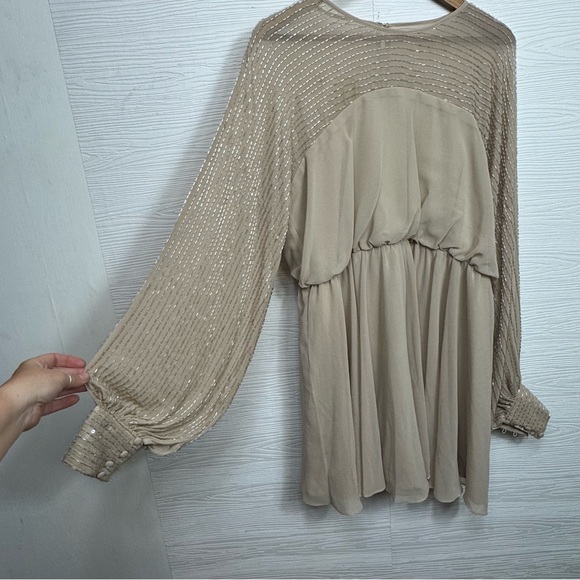 ASOS DESIGN linear yolk embellished mini dress - Picture 5 of 10